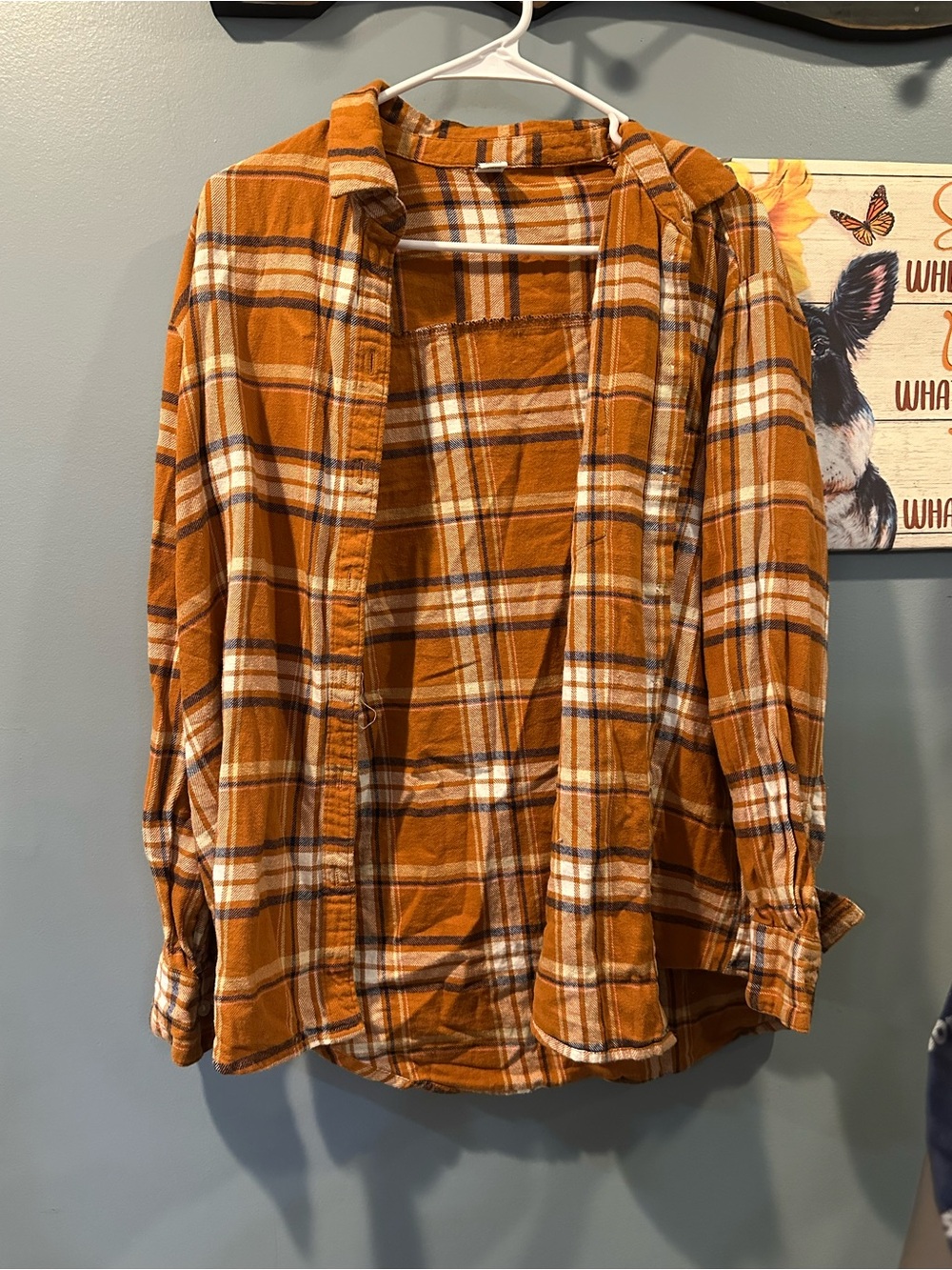 Rust Orange Plaid Button-Up Shirt